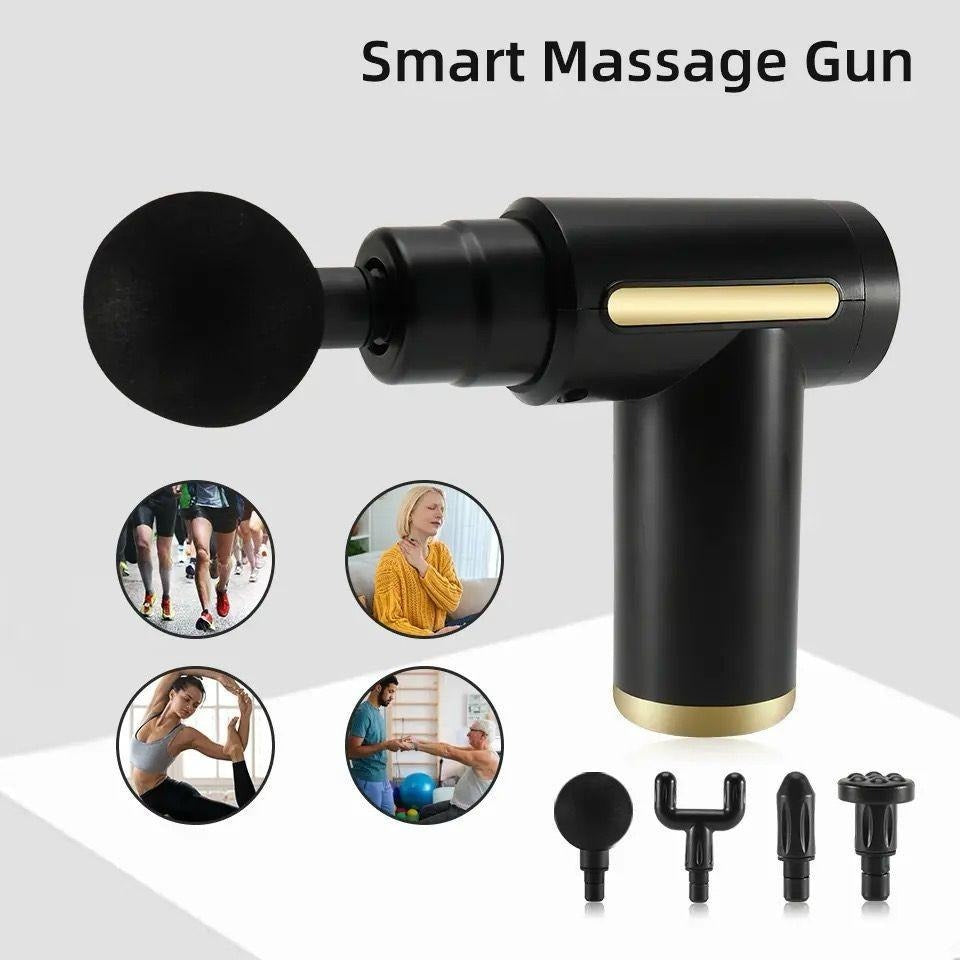 4-in-1 Massage Gun | Deep Tissue Percussion Massager with 4 Attachments | Handheld Electric Muscle Therapy Device 🛒 Order ➜ ⚙️ 1–2 Days Processing ➜ 🚚 Day 3 Delivered ✅